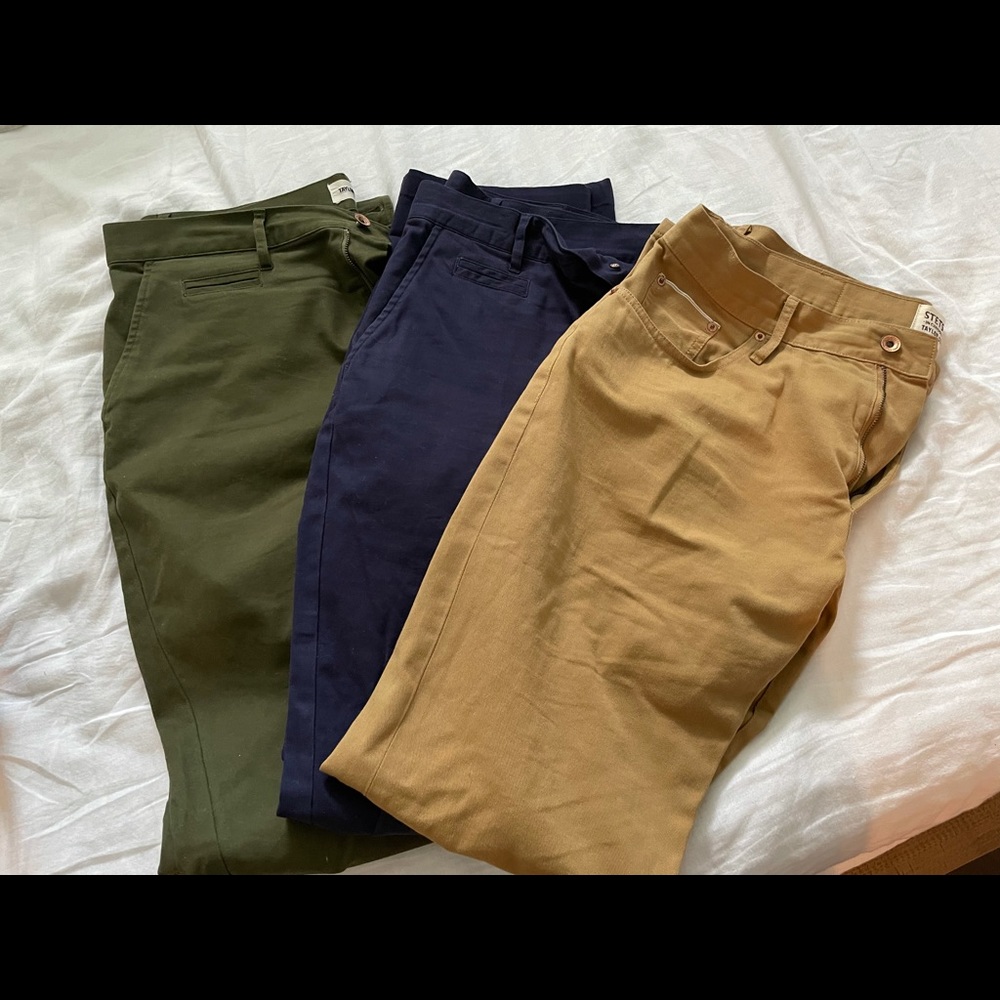 Taylor Stitch Chinos - 3 Pairs - Khaki, Navy, & Olive